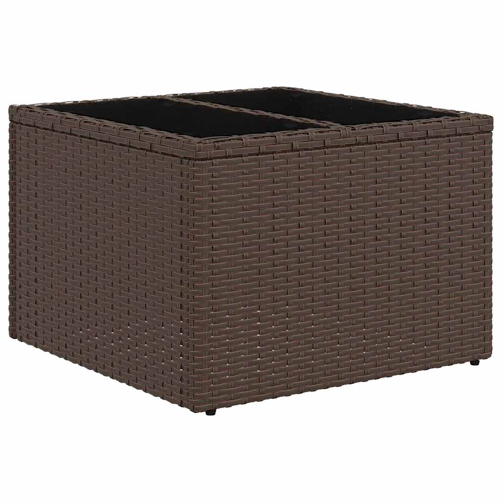 Garten-Sofa-Set 7 pcs Braun und Creme 55 x 55 x 37 cm